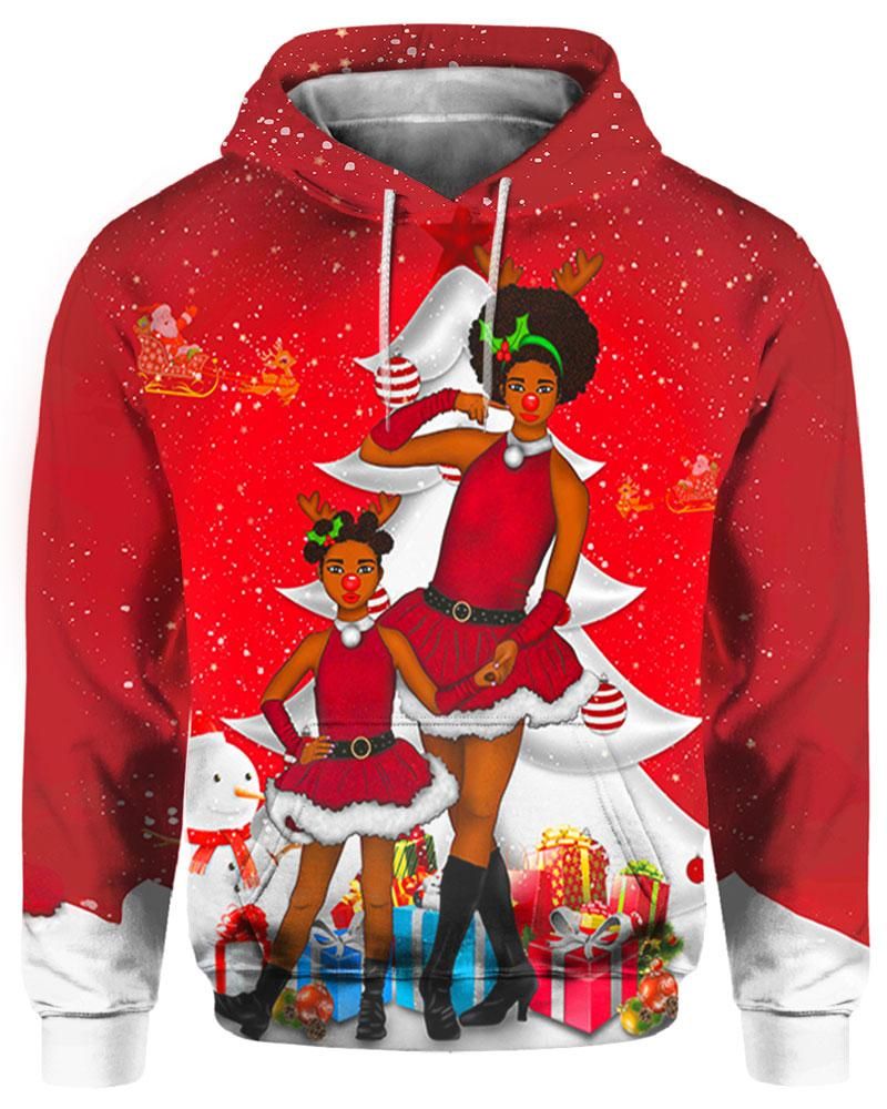 Sisters Santa Claus Christmas All Over Apparel