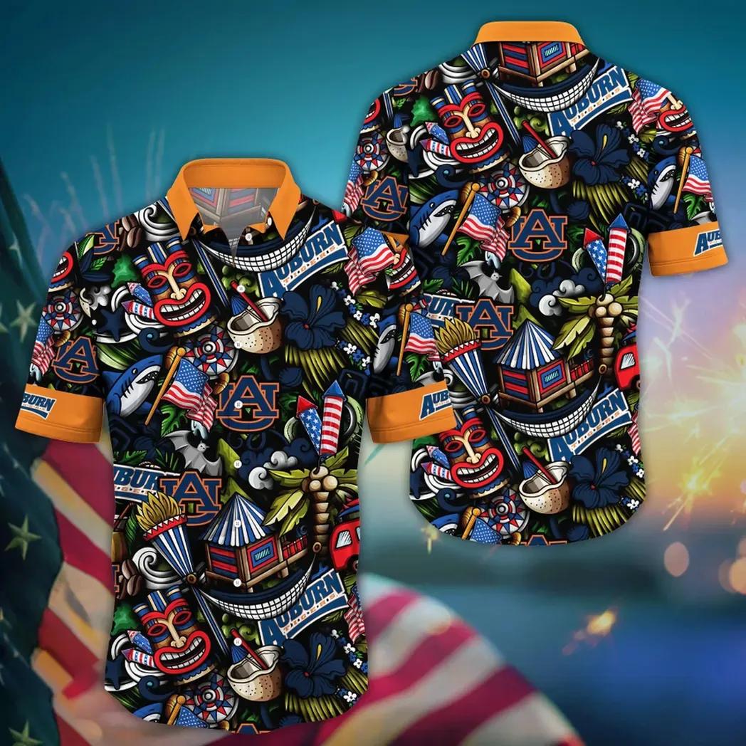 Auburn Tigers Ncaa Flower Aloha Hawaiian Shirt 11, Ncaa Hawaiian Shirt