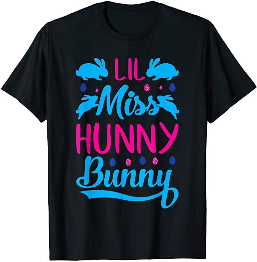 Lil Miss Hunny Bunny Cute Easter Egg Hunting T-Shirt