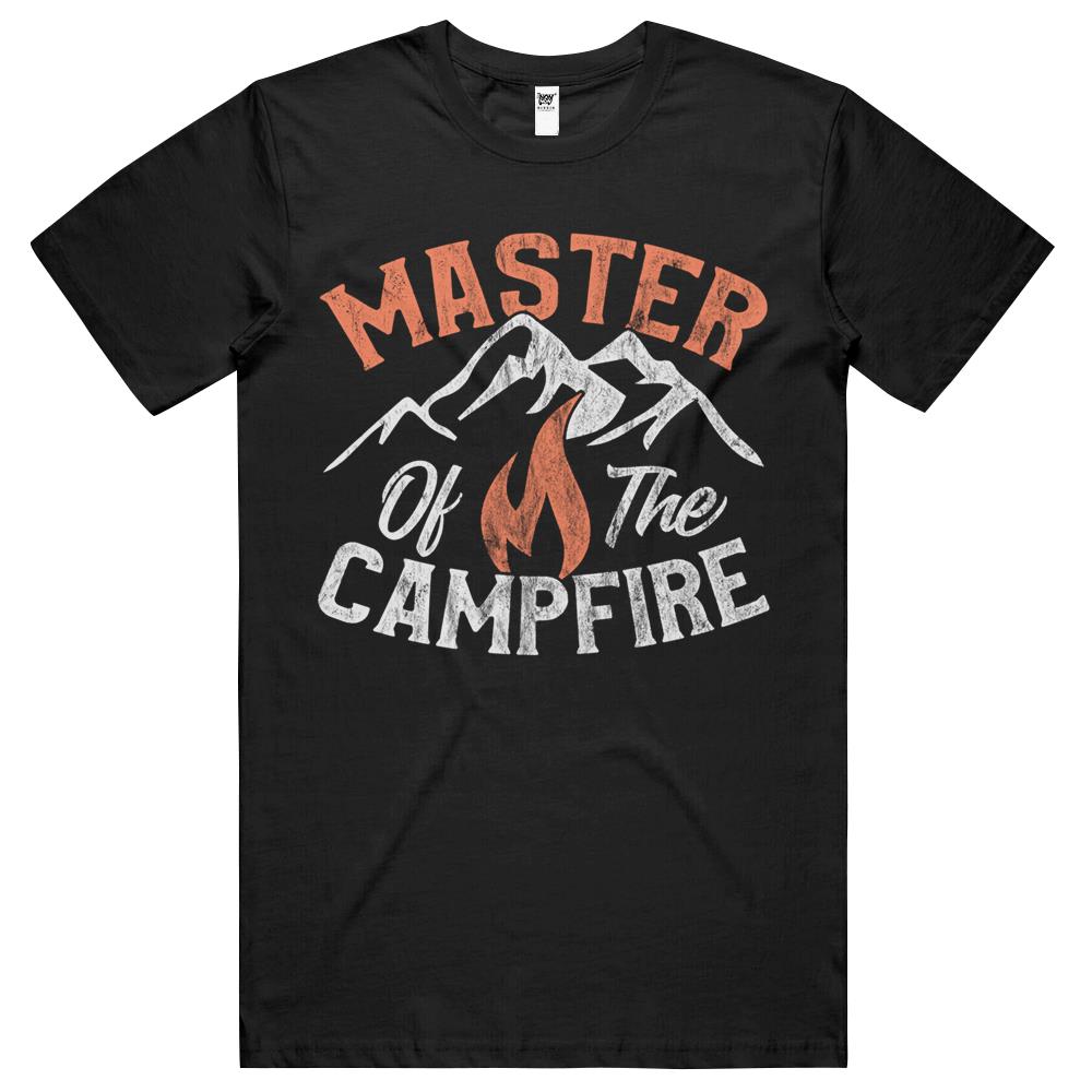 Funny Camping Distressed T Shirt Mens Master Of Campfire T Shirts