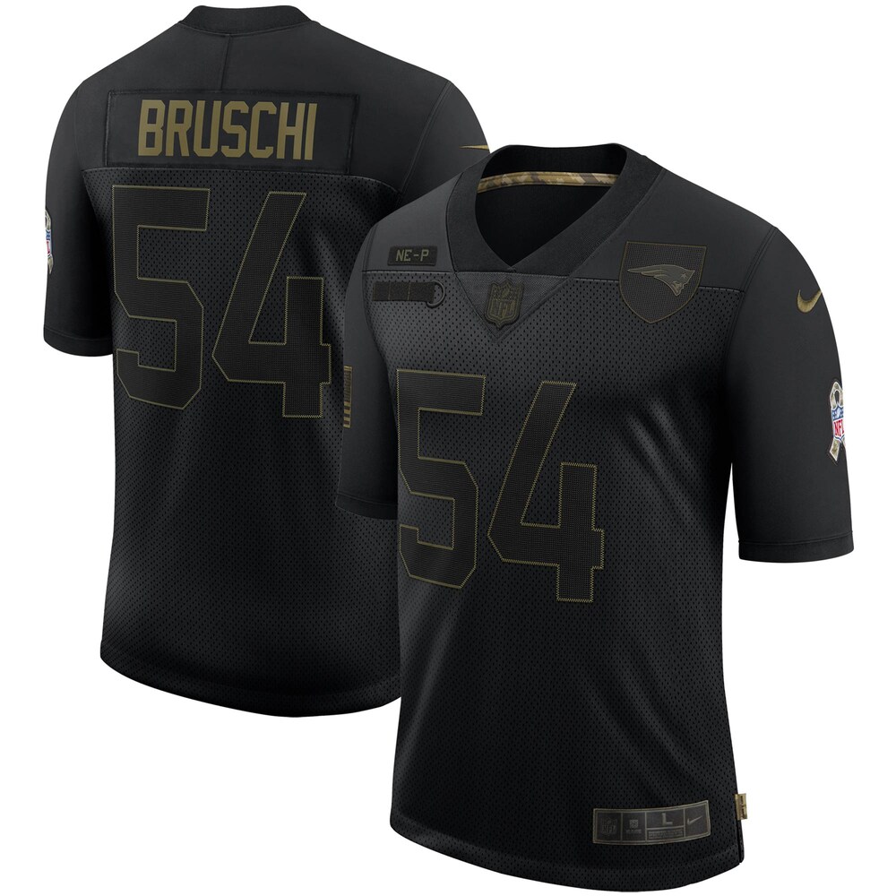 Tedy Bruschi New England Patriots 2020 Salute To Service Retired Limited Jersey – Black