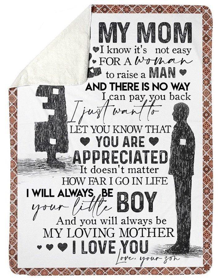 [Personalized Name] Son Gift For Mom You Are Appreciated –  Gift For Mommy, Home Decor, Gift For Family  – Fleece Blanket