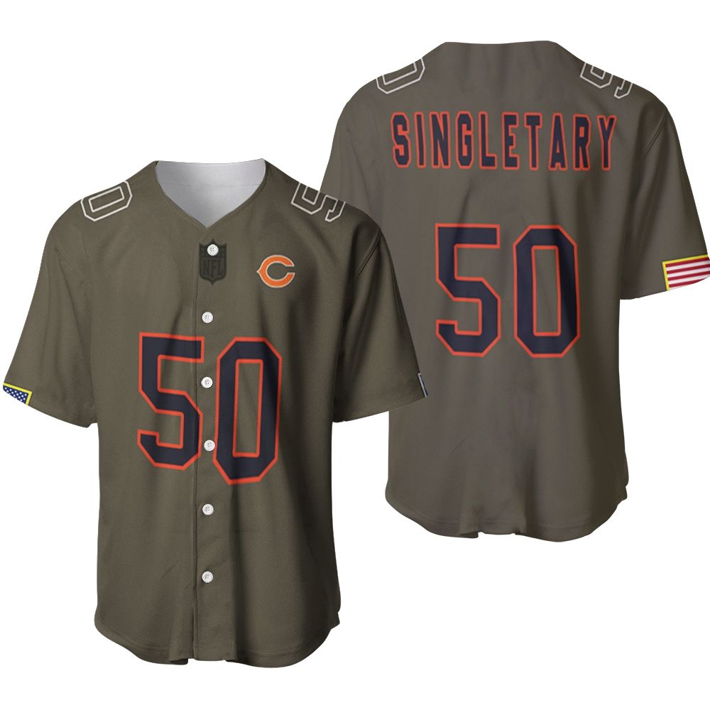 Chicago Bears Mike Singletary #50 Great Player NFL Salute To Service Retired Player Limited Olive Jersey Style Gift For Bears Fans Baseball Jersey