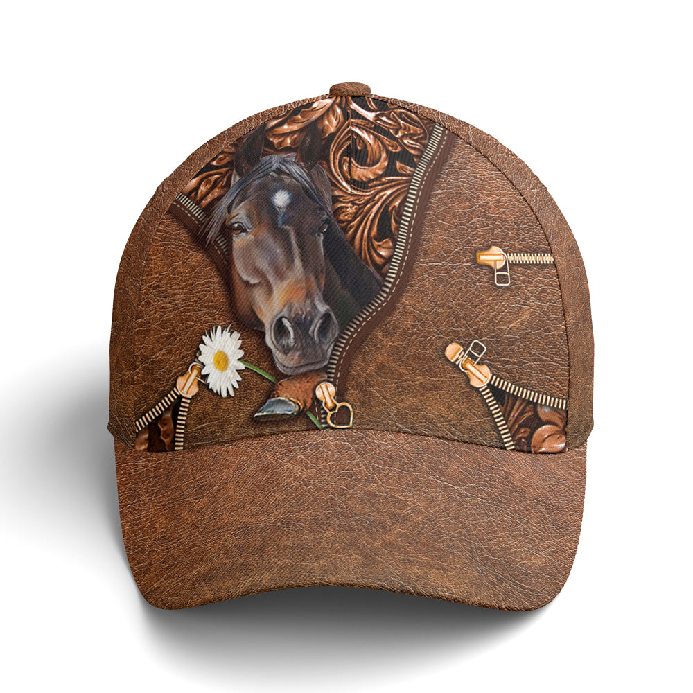 Daisy Horse Leather Style Baseball Cap Coolspod