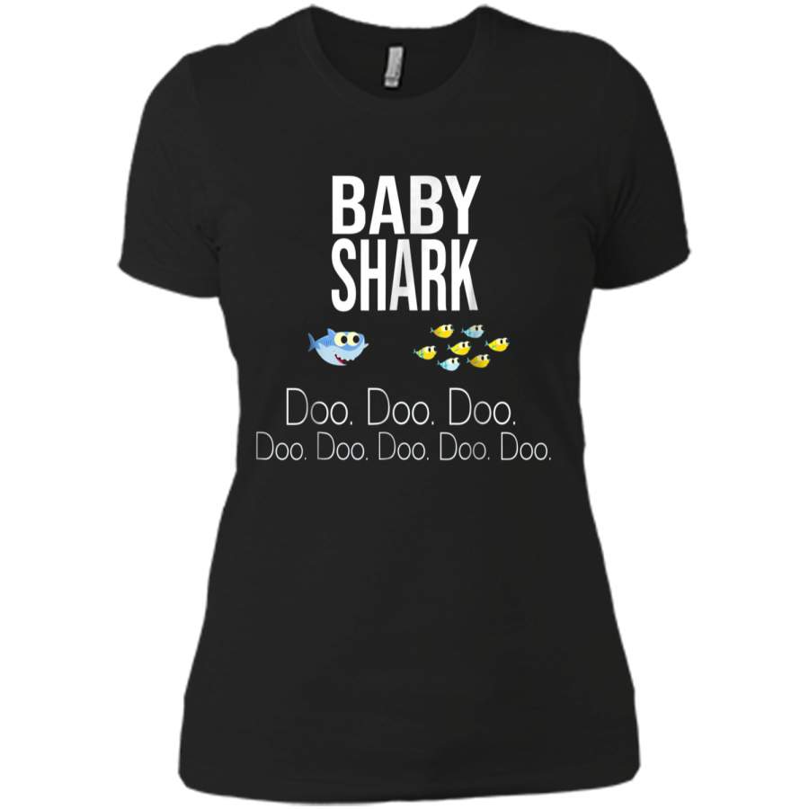 "Baby Shark" Baby Mommy Daddy Matching Family Shark  Next Level Ladies Boyfriend Tee