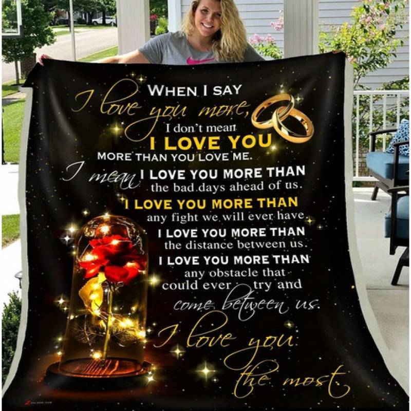 homesweetquilt – Rose I Love You The Most fleece blanket, Small, Medium, Large, X-large, hf1108