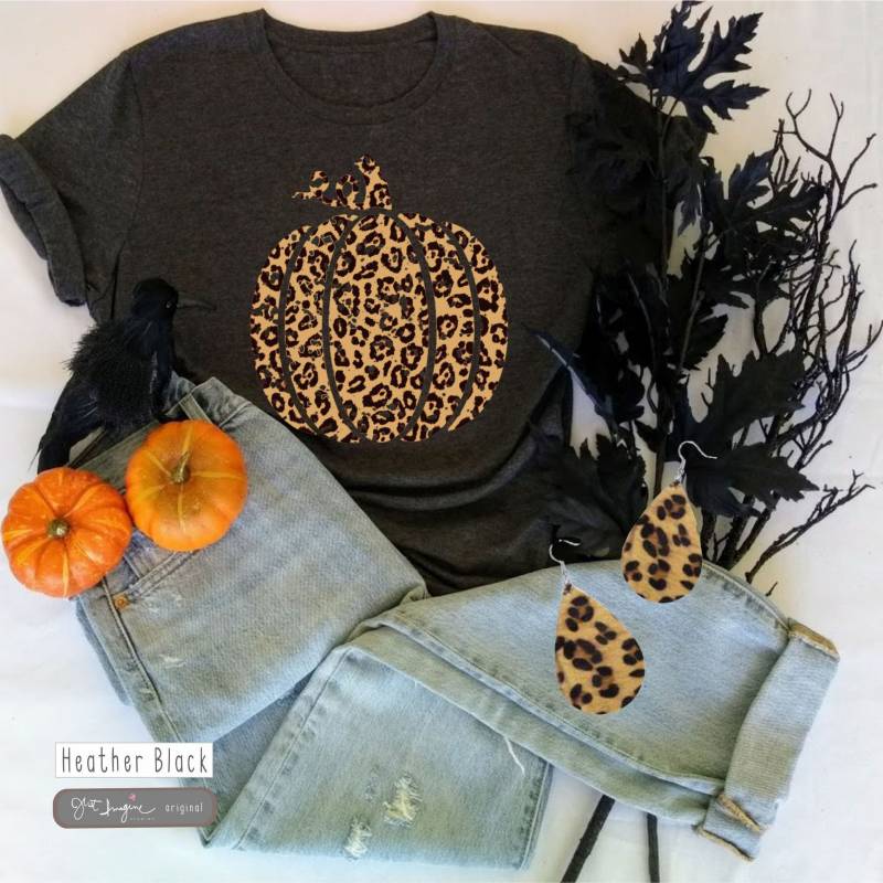 Crushtee Pumpkin Leopard Chic ~ Pumpkin Leopard Print shirt,Thanksgiving pumpkin shirt,Pumpkin Tee,Fall Tee,Thanksgiving shirt,cute women’s shirt Long Sleeve Hoodie