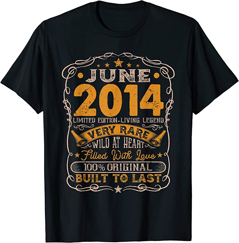 Vintage June 2014 Distressed 7 Years Old 7th Birthday T-Shirt