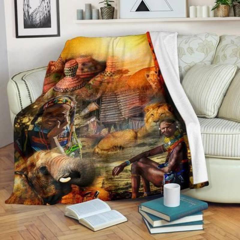 African Culture Cviii Custom Design Fleece Blanket