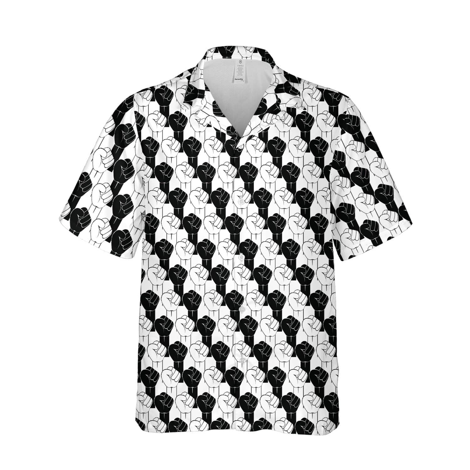 Juneteenth B&W Black Pride Hand Pattern Unisex Hawaiian Shirts ...