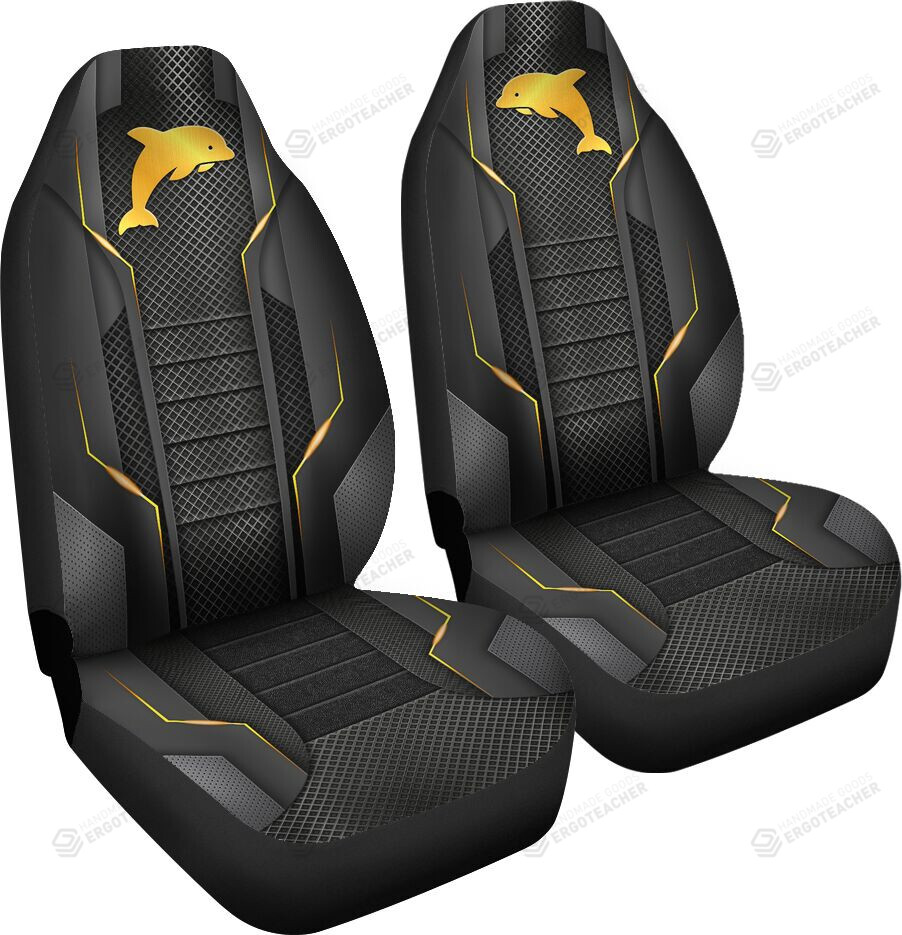 Dolphin Perforated Gold Metal Car Seat Covers