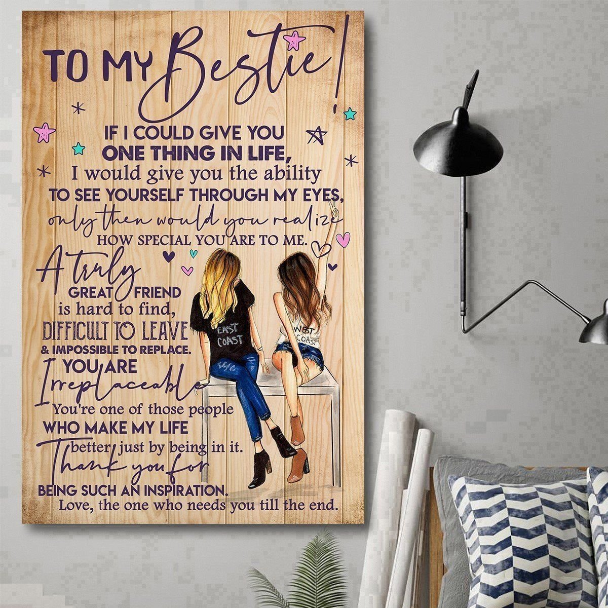 To My Husband Bestie Your Are Irreplaceable Poster And Canvas – Wall Art Home Decor – Valentine Gift Ideas