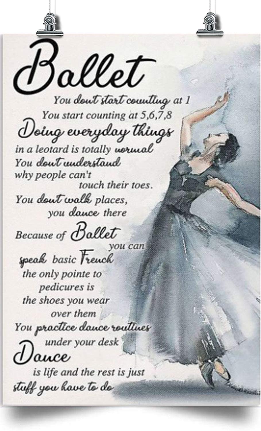 Ballet Vertical Poster-Doing Everyday Things-Home Decoration Poster, Wall Poster, Home And Room Decoration, Gifts For Friends And Relatives, Souvenirs.