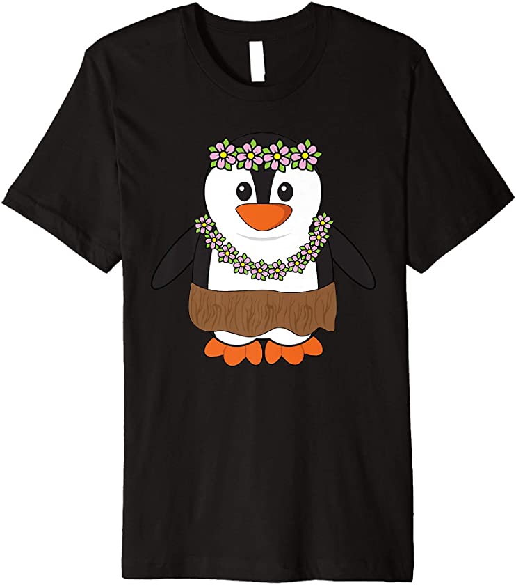 Cute Hawaiian Hula Penguin Penguin Day Luau Girls Women Gift Premium T-Shirt