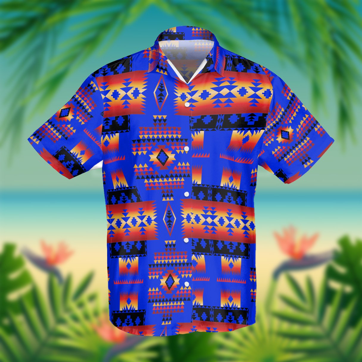 Black Native Tribes Pattern American Hawaii Shirt Ha19081