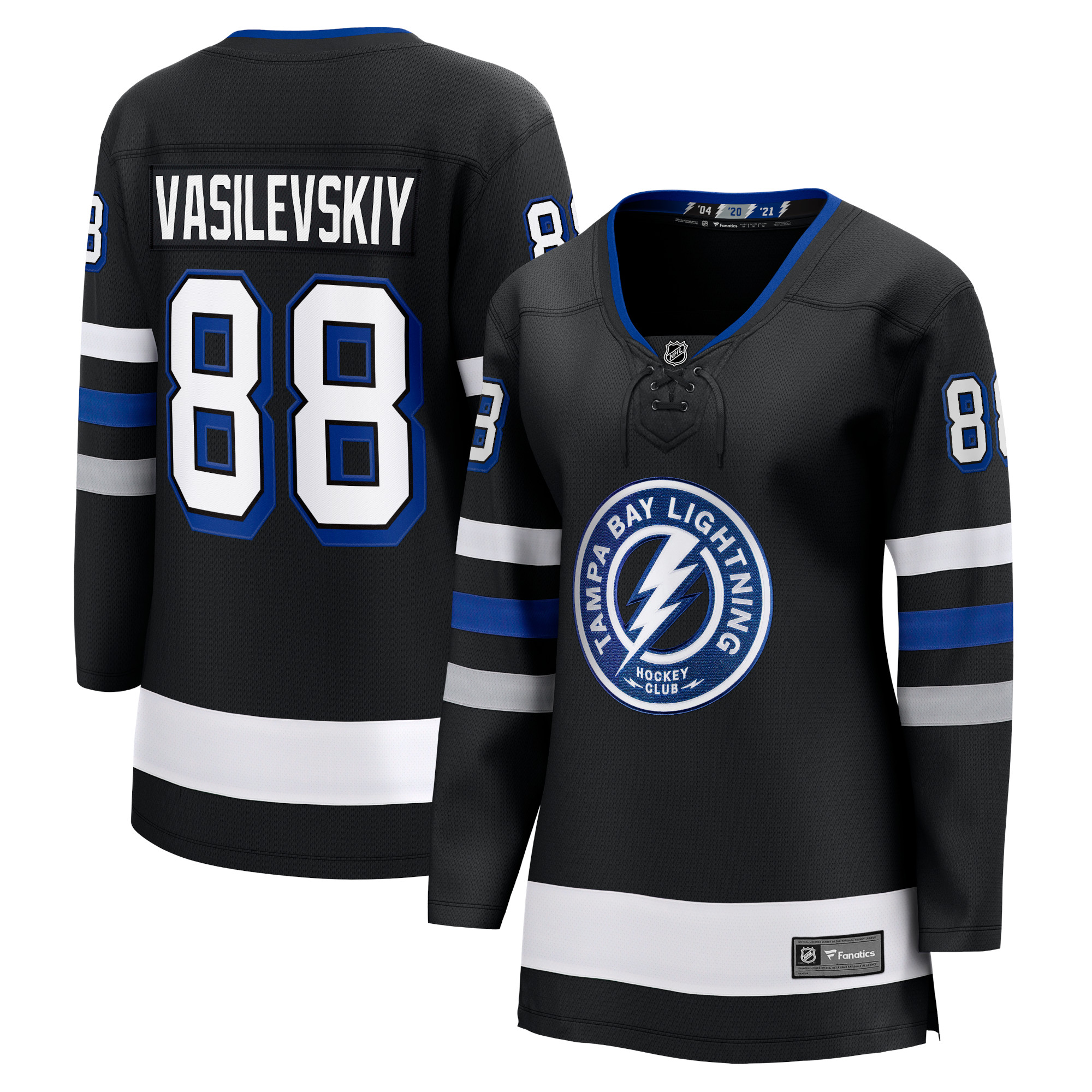 Andrei Vasilevskiy Tampa Bay Lightning Branded Women's Alternate Premier Breakaway Player Jersey – Black