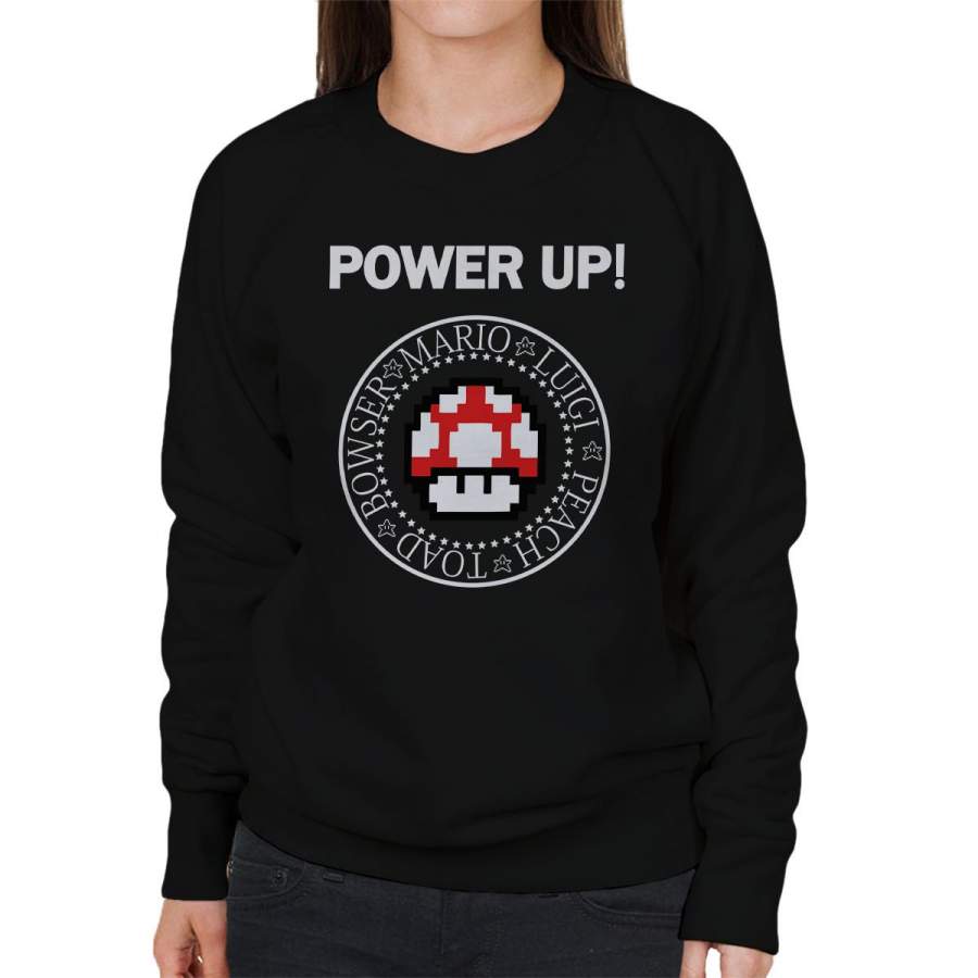 The Ramones Mario Power Up Logo Women’s Sweatshirt