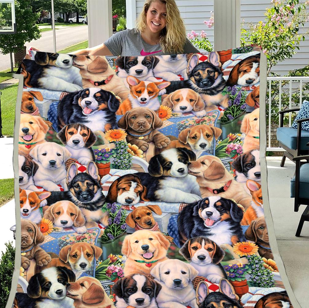 Puppy Blanket, Gifts For Dog Lover, Birthday Gift Idea 3 Fleece Blanket