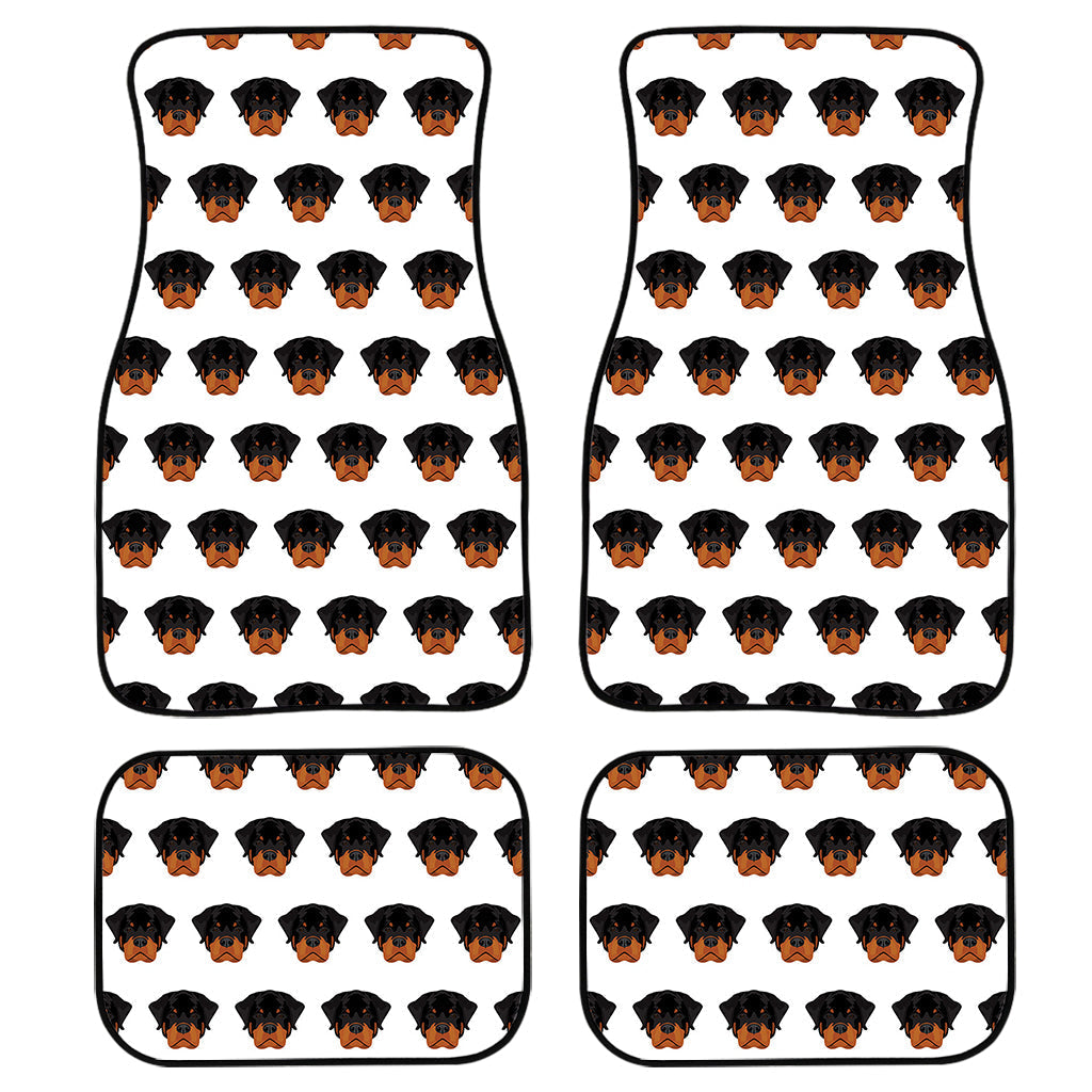 Rottweiler Face Pattern Print Front And Back Car Floor Mats, Front Car Mat