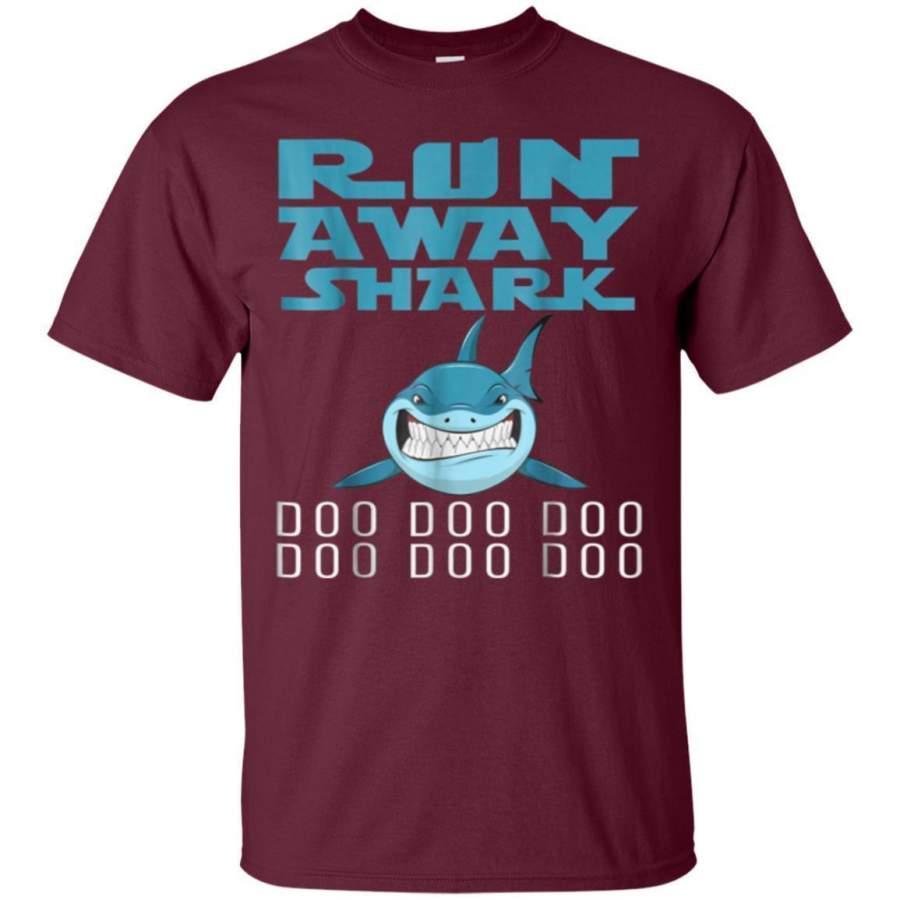 AGR Run Away Shark Doo Doo Doo T Shirtmatching Family Gift Tee Jaq T-shirt