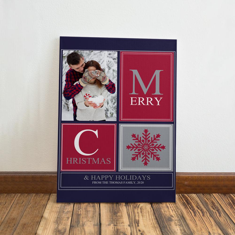 ViticStore™ Christmas Happy Holiday, Personalize Picture Canvas – Christmas canvas for decor, family gift, home decor, christmas gift