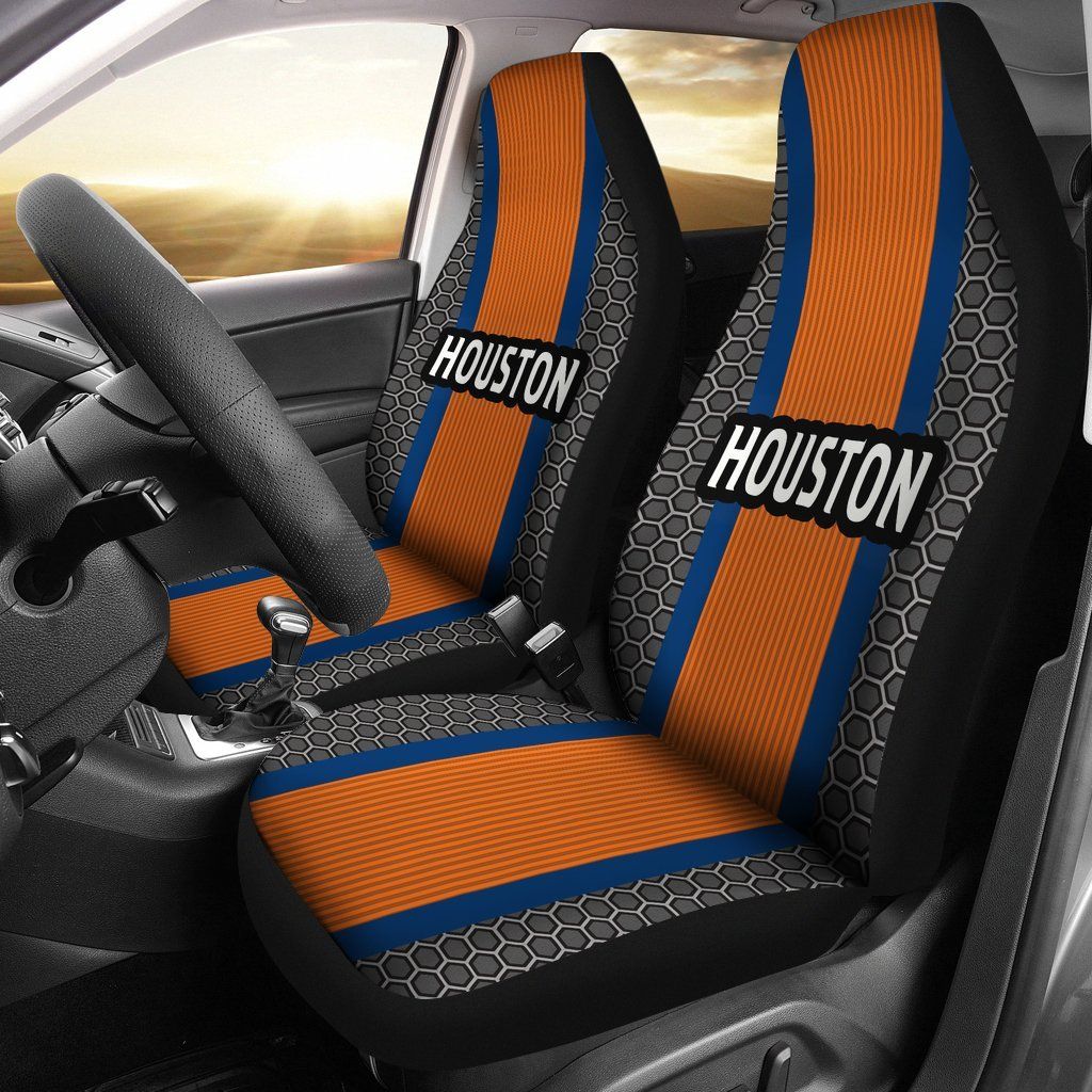 Houston Astros Inspired Sports Stripe Auto Seat Covers SUV Seat Covers Truck Seat Covers (Set of 2)