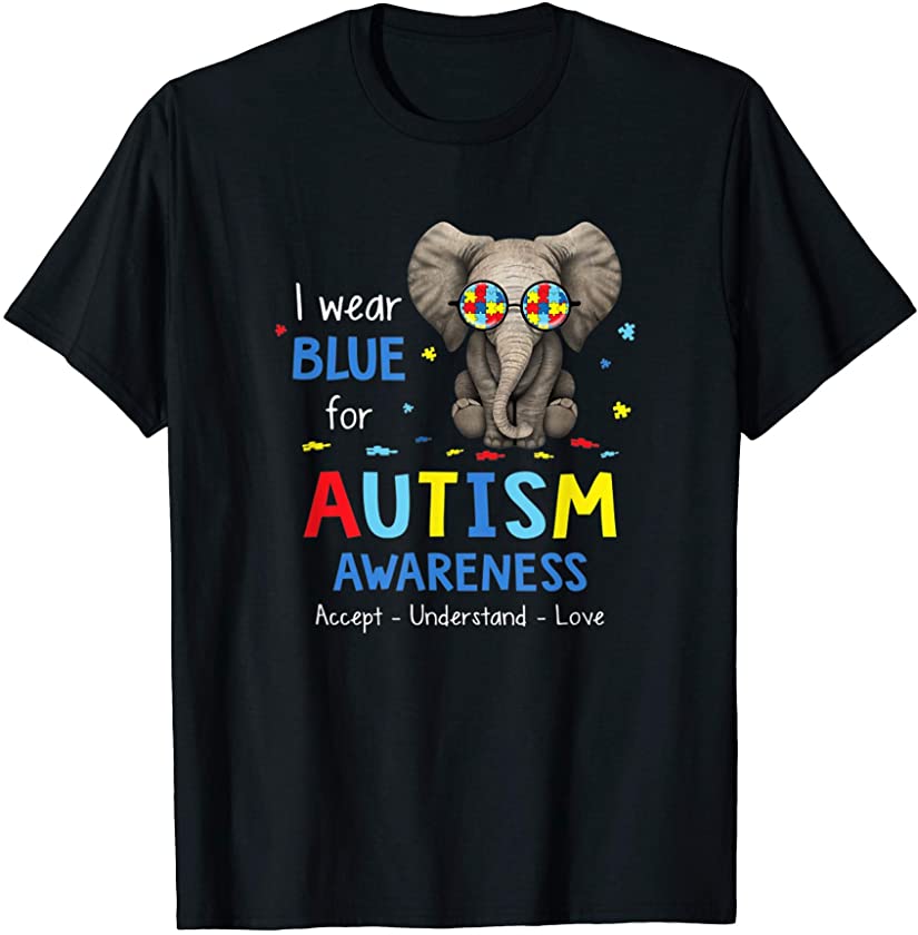 Best Wear Blue Support Autism Warrior Elephant Awareness T-Shirt