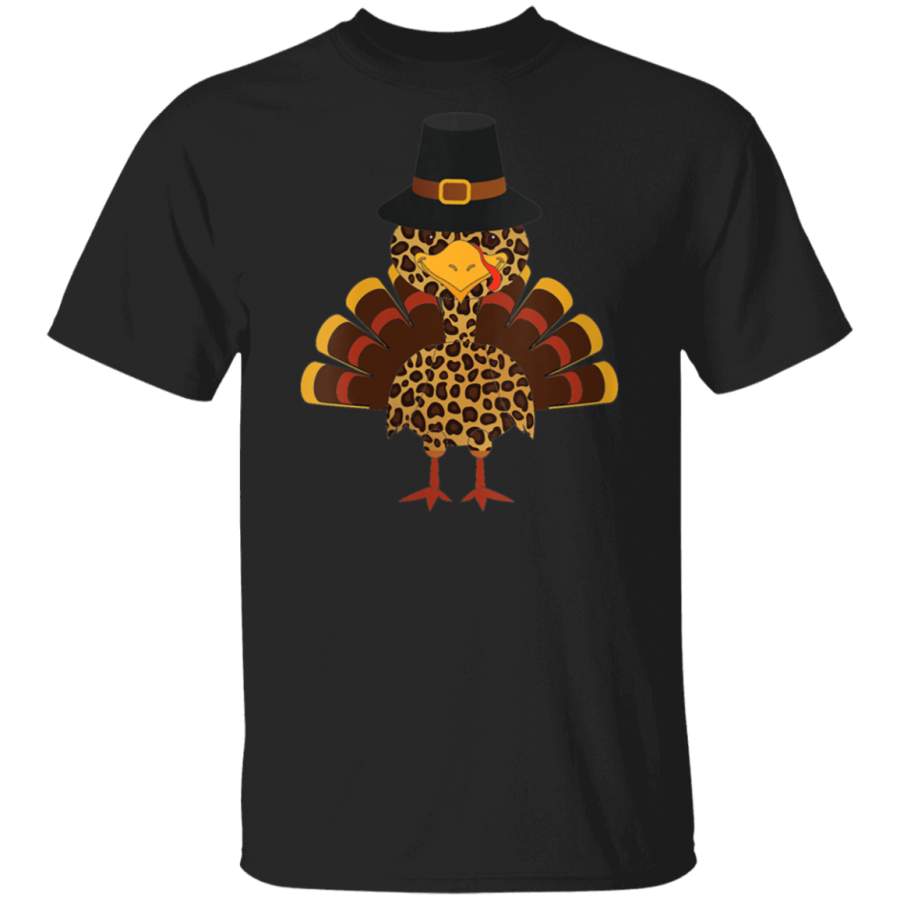 Womens Leopard Turkey V-Neck T-Shirt