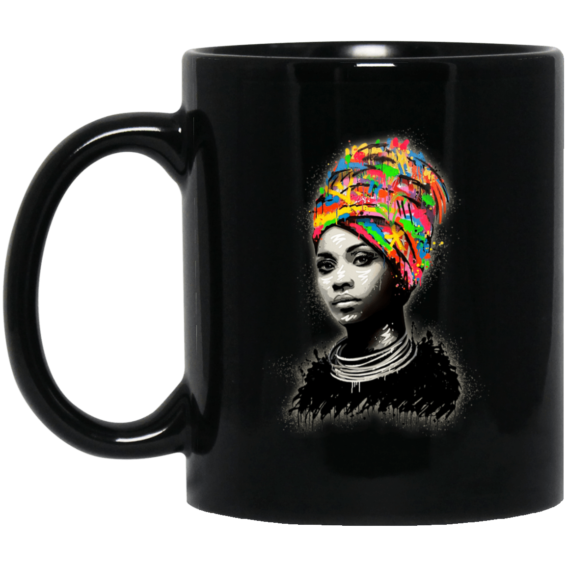 Black Queen Melanin Girl Rock African American Afro Women Coffee Mug