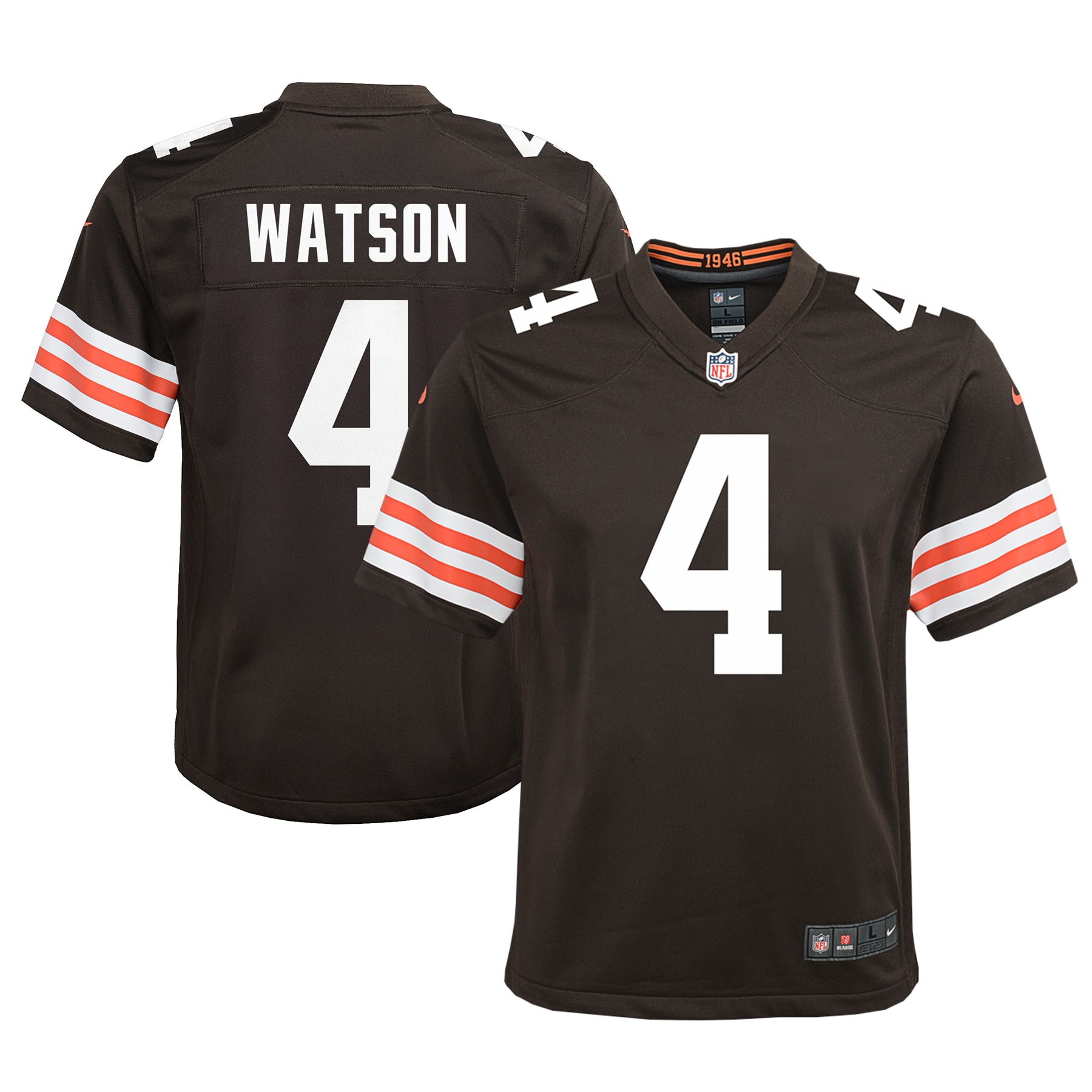 Youth Cleveland Browns Deshaun Watson Brown Game Jersey