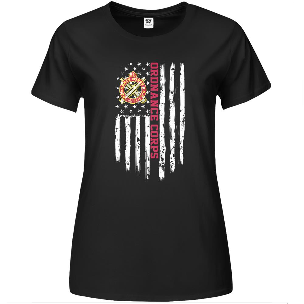 Army Ordnance Corps American Flag Premium Womens T Shirts