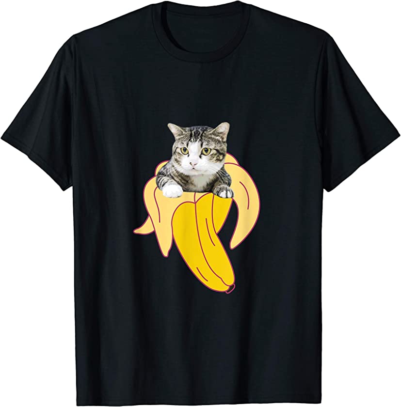 Bananya Banana Funny Cat T-Shirt Cute Kawaii Kitten Shirt T-Shirt