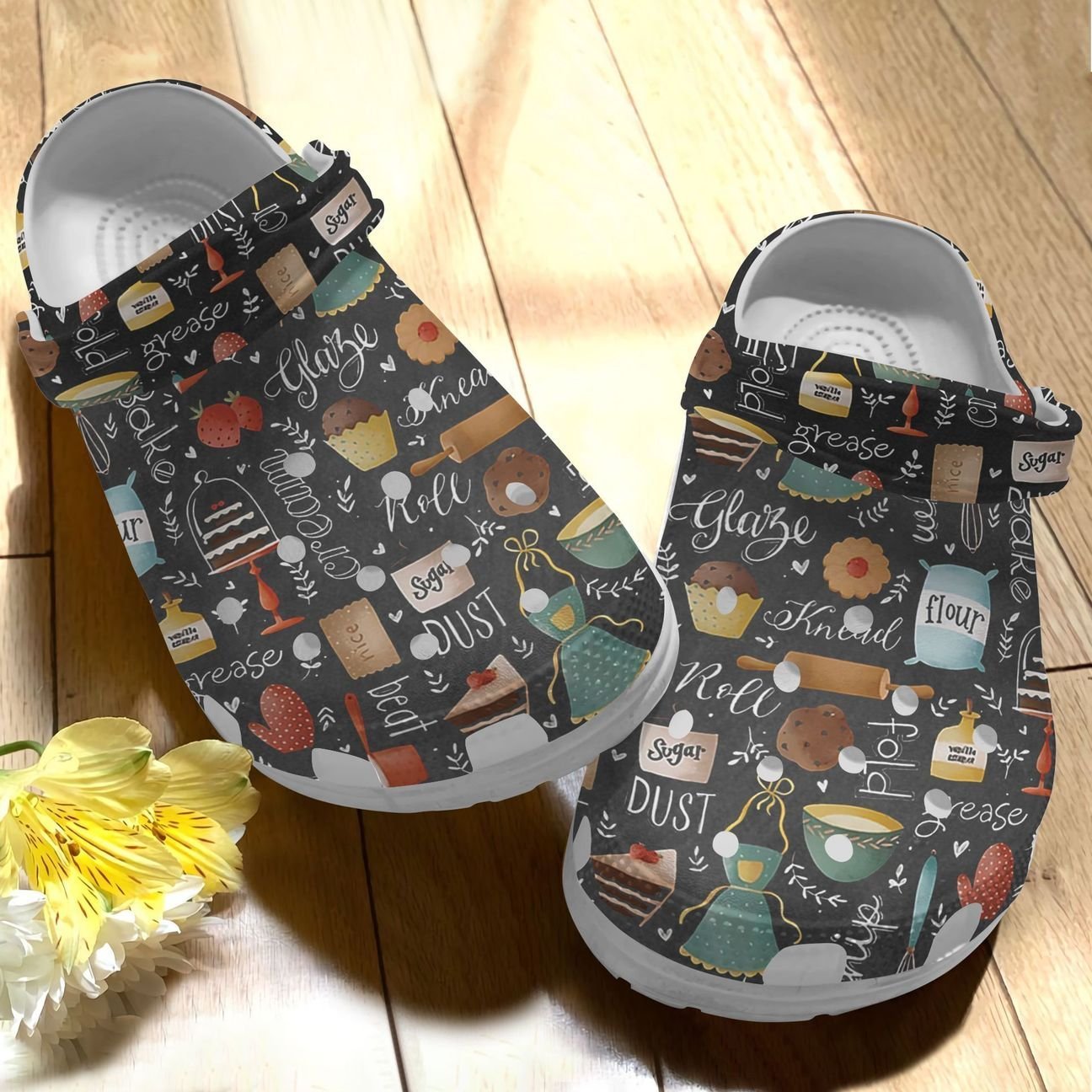 Baking Personalize Clog, Custom Name, Text, Fashion Style For Women, Men, Kid, Print 3D Bake With Love