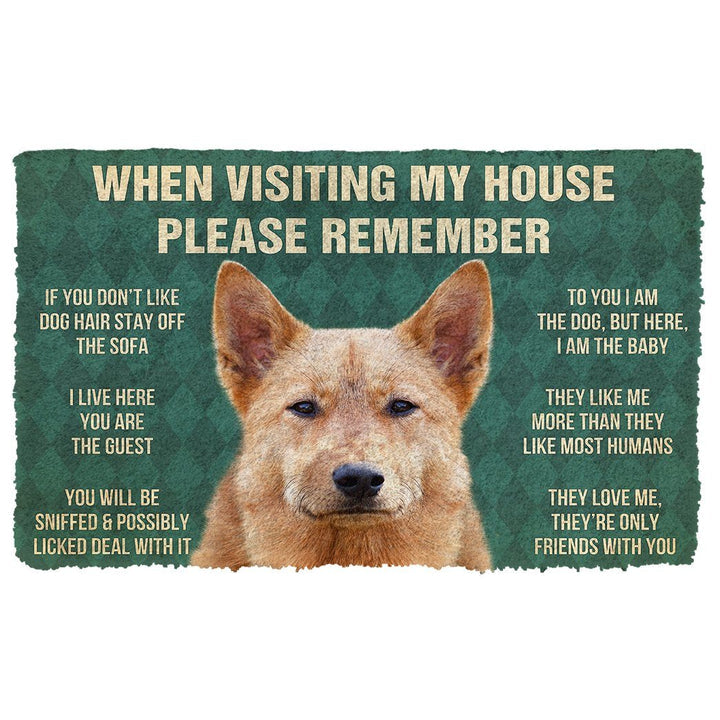 Waybackapparel Please Remember Finnish Spitz Dogs House Rules 3D Doormat