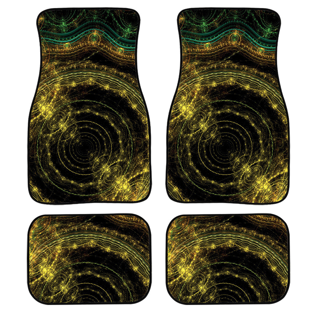 Steampunk Fractal Print Front And Back Car Floor Mats, Front Car Mat