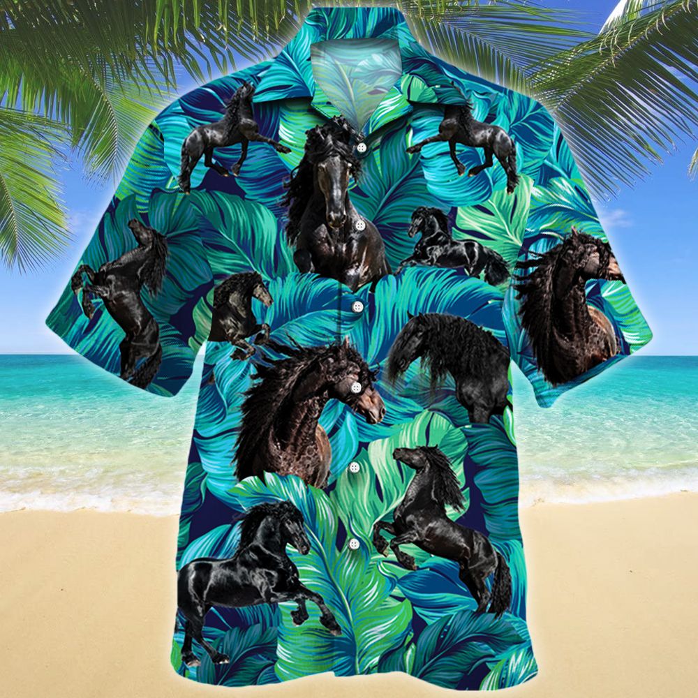 Friesian Horse Lovers Hawaiian Shirt For Aloha Ha21769