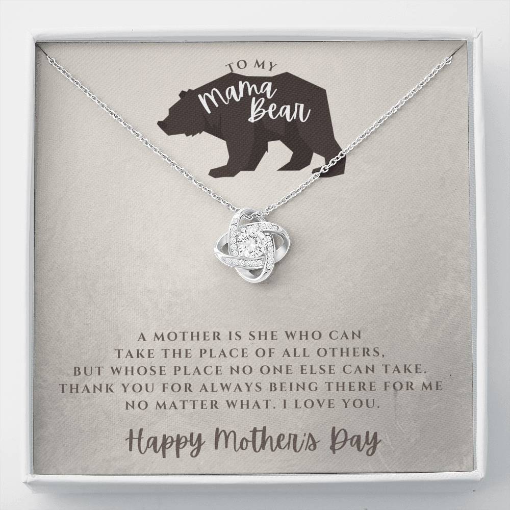 To My Mama Bear – Love Knot Necklace