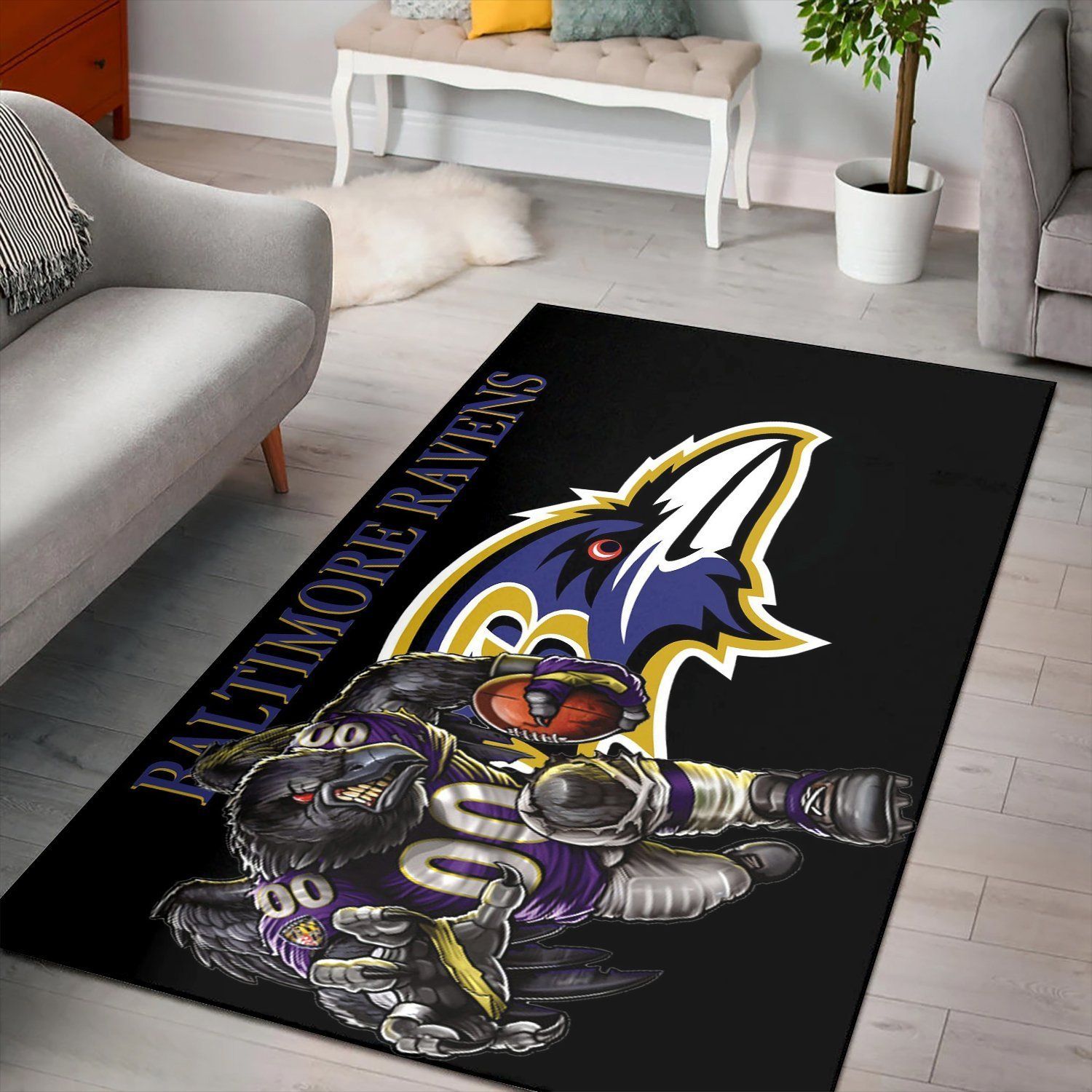 Baltimore Ravens Rug, Area Rug, Floor Decor