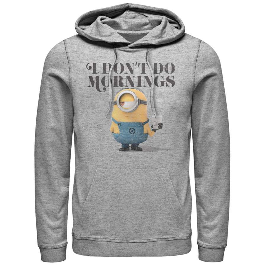 Despicable Me Men’s Minion Don’t Do Mornings  Lightweight Hoodie