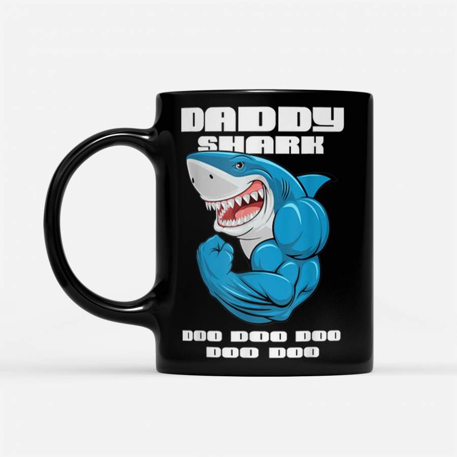 Awesome Bodybuilder Daddy Sharks Doo Doo Doo – Black Mug