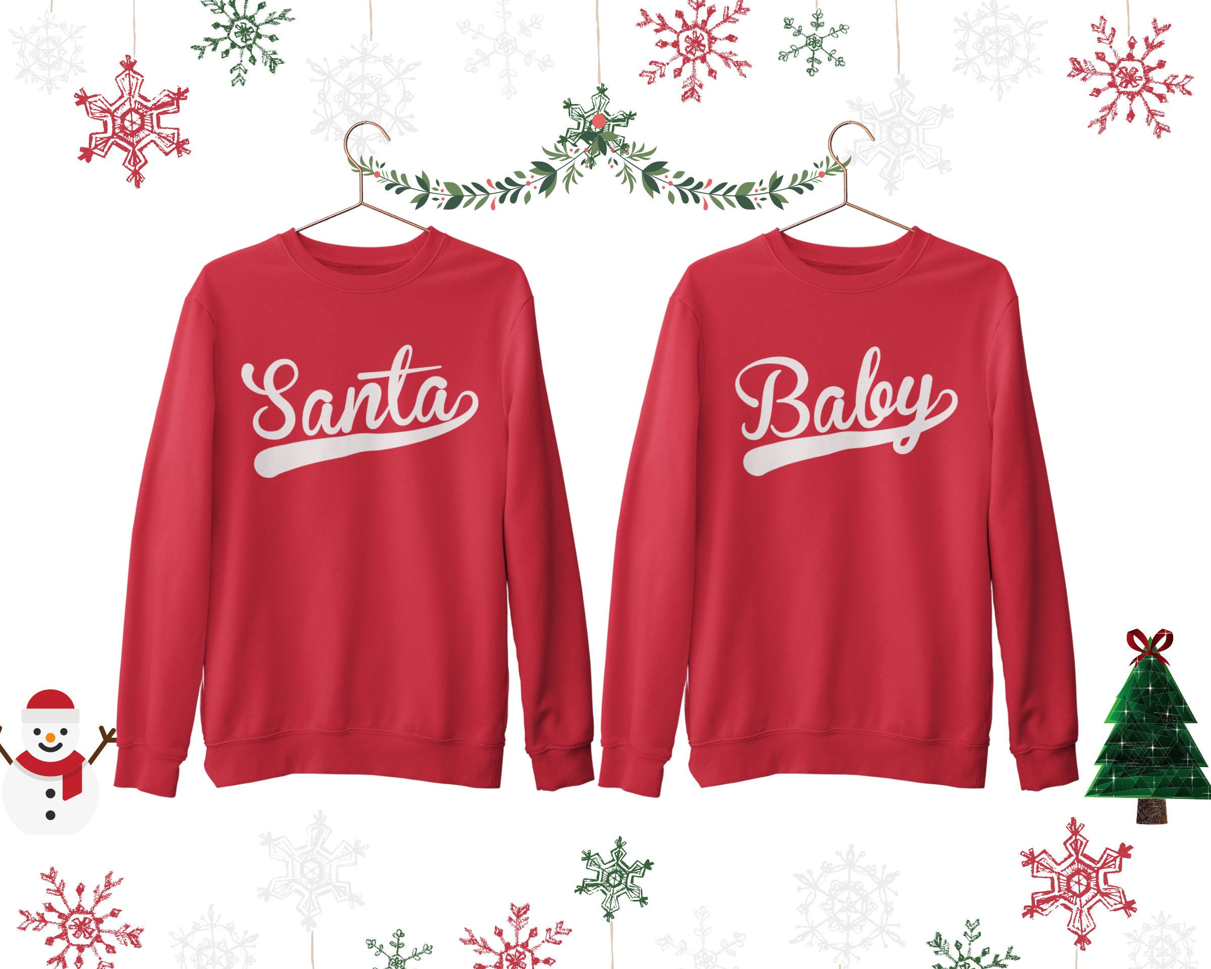 Couple Shirts Santa Baby Xmas Matching Couple, Valentine Gifts, Christmas Gift Graphic Unisex T Shirt, Sweatshirt, Hoodie Size S – 5Xl