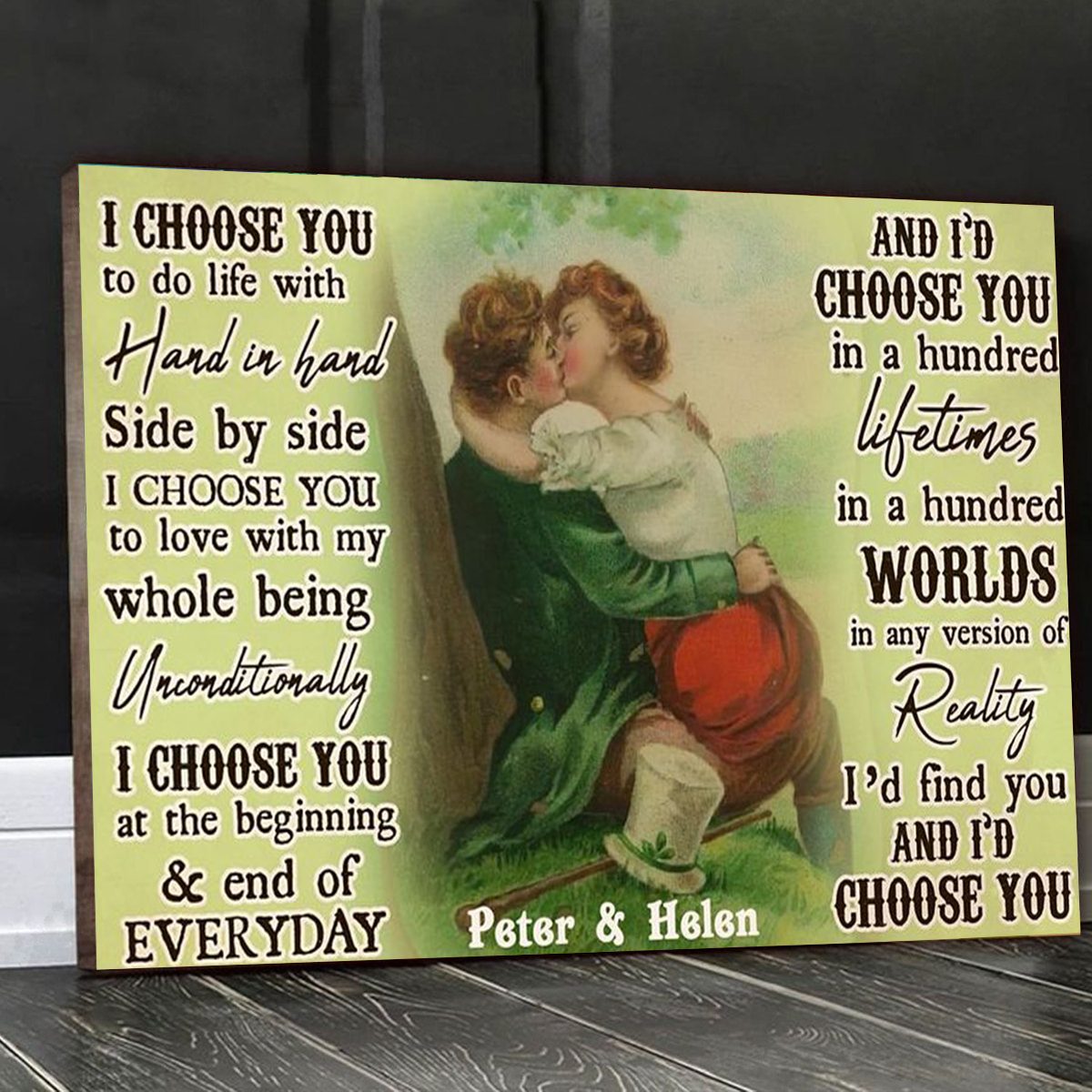Irish Couple I Choose You Custom Name Canvas Poster Wall Art, Poster Print, Canvas Print Wall Decor