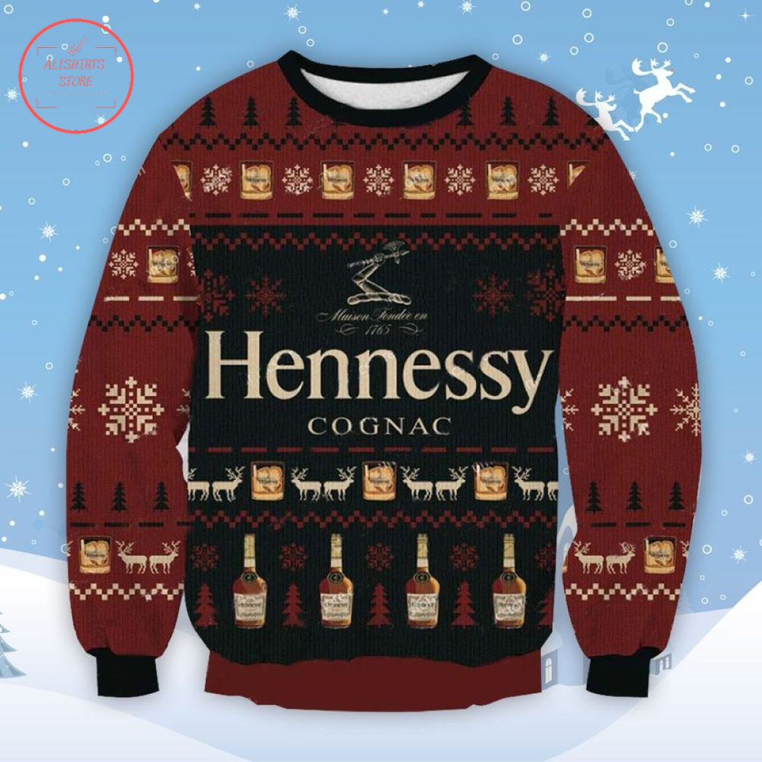 Hennessy Cognac Ugly Christmas Sweater T-Shirt