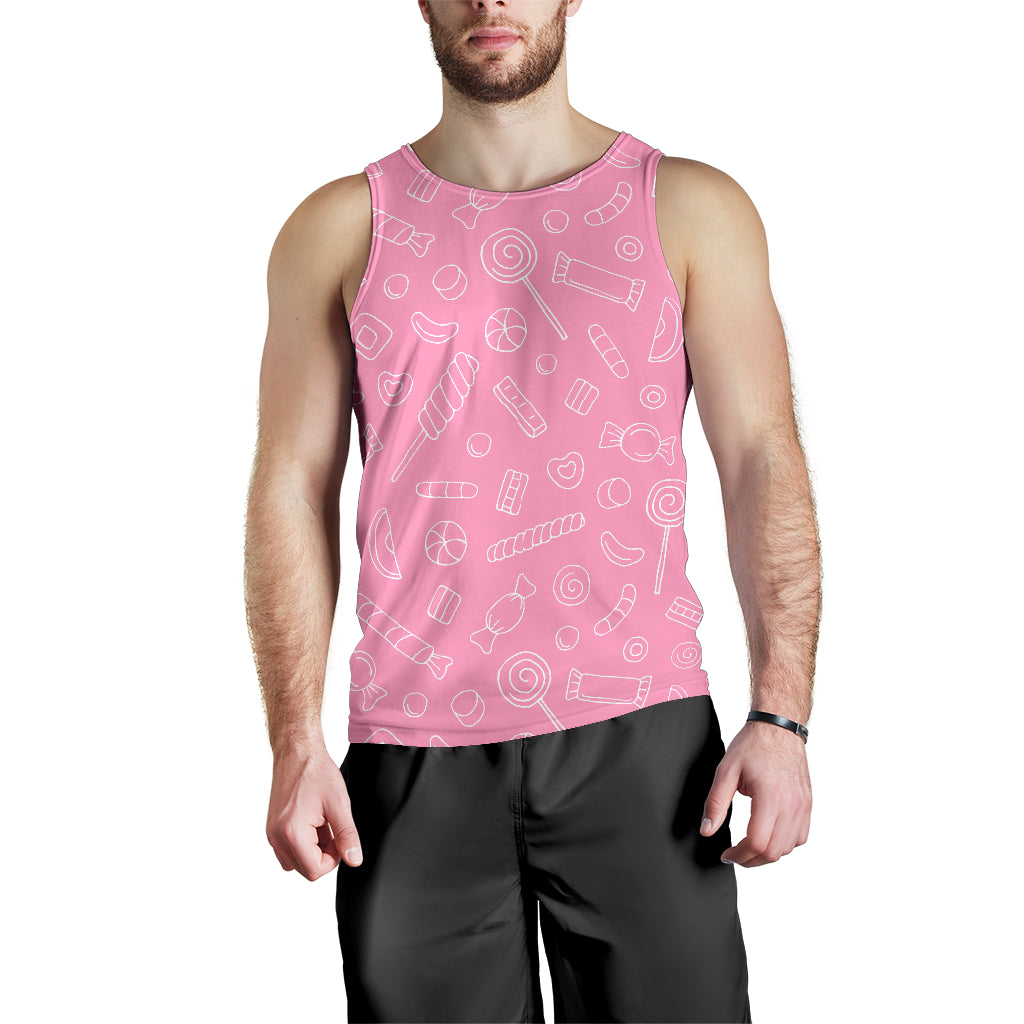 Sweet Candy Pink Background Men Tank Top