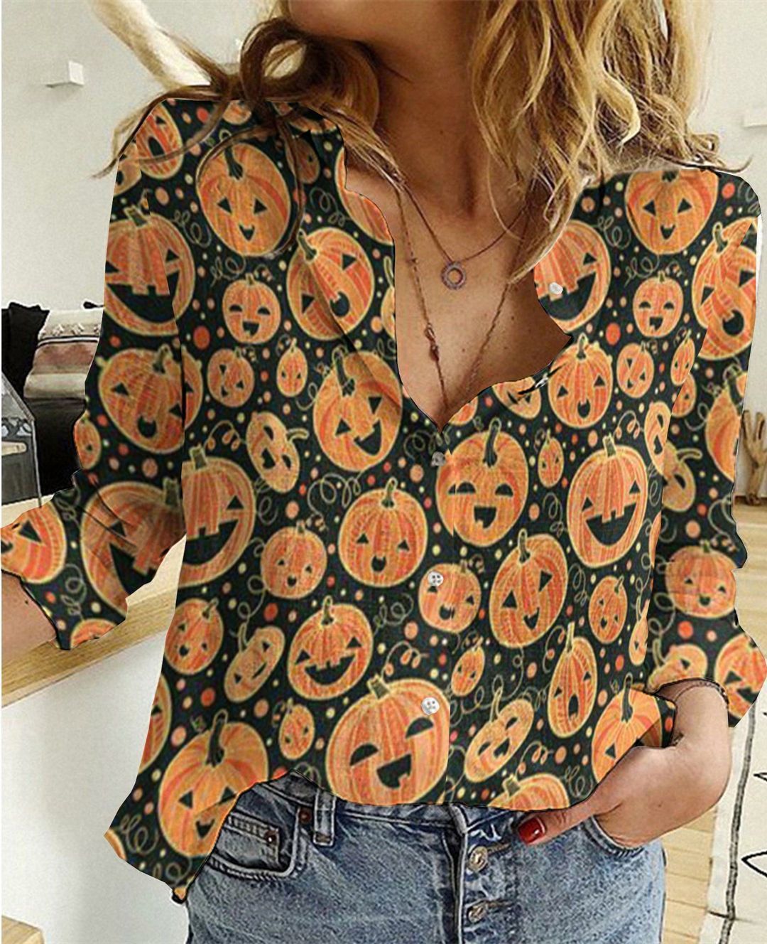 [CityBarks] [Linen Shirt] Love Halloween -ZCL55