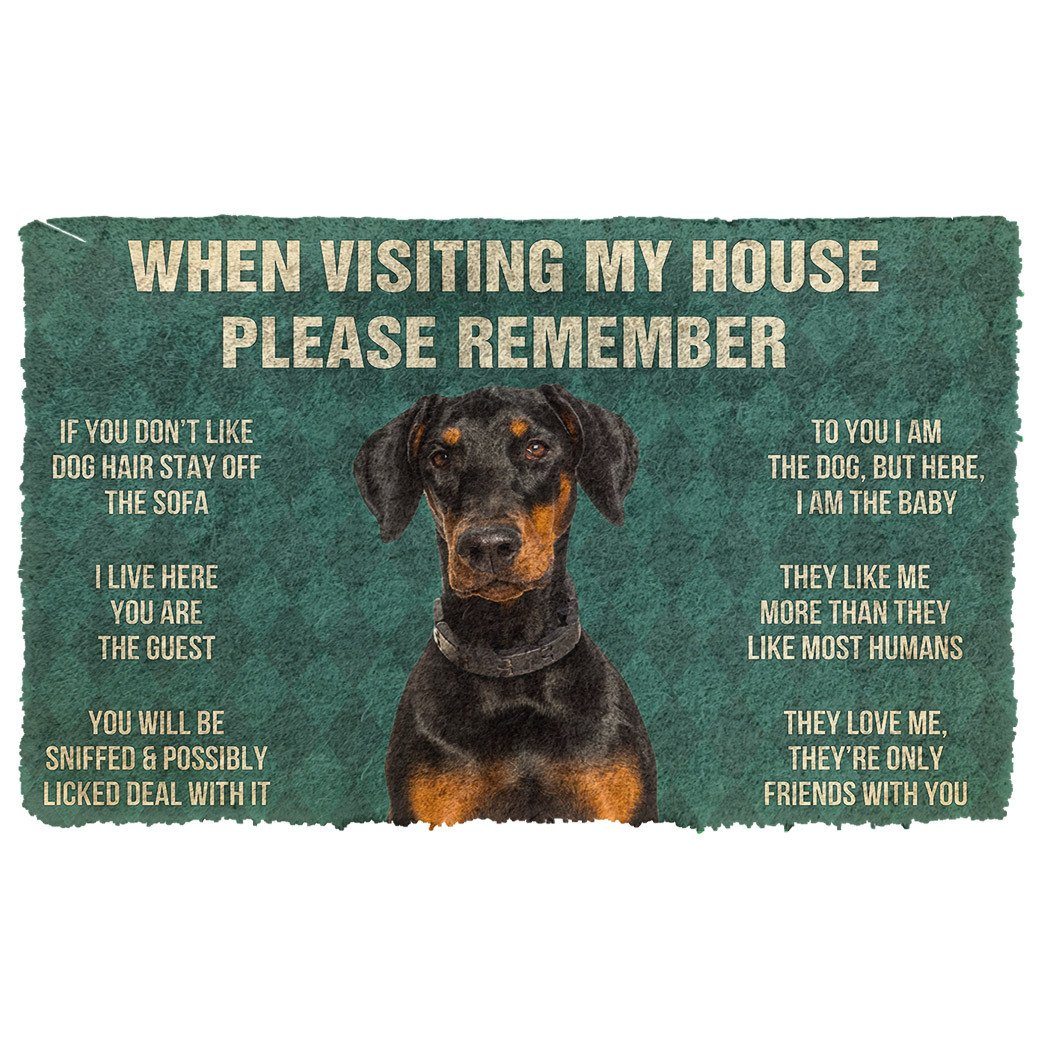 Gearhumans  GearHuman 3D Please Remember Doberman Dog’s House Rules Doormat