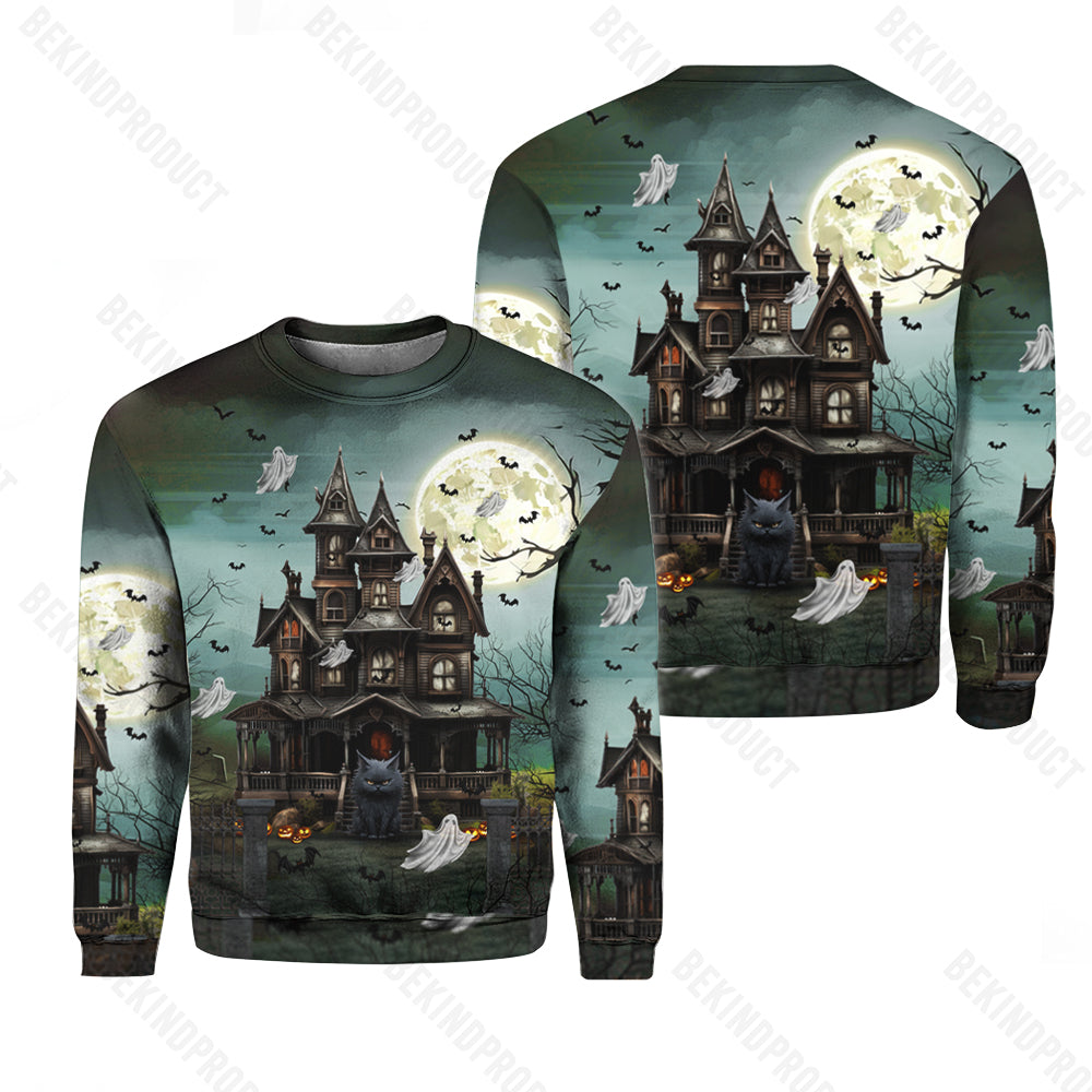 House Halloween Night Crewneck Sweatshirt All Over Print Sweatshirt For Women Sweatshirt For Men Swn1218