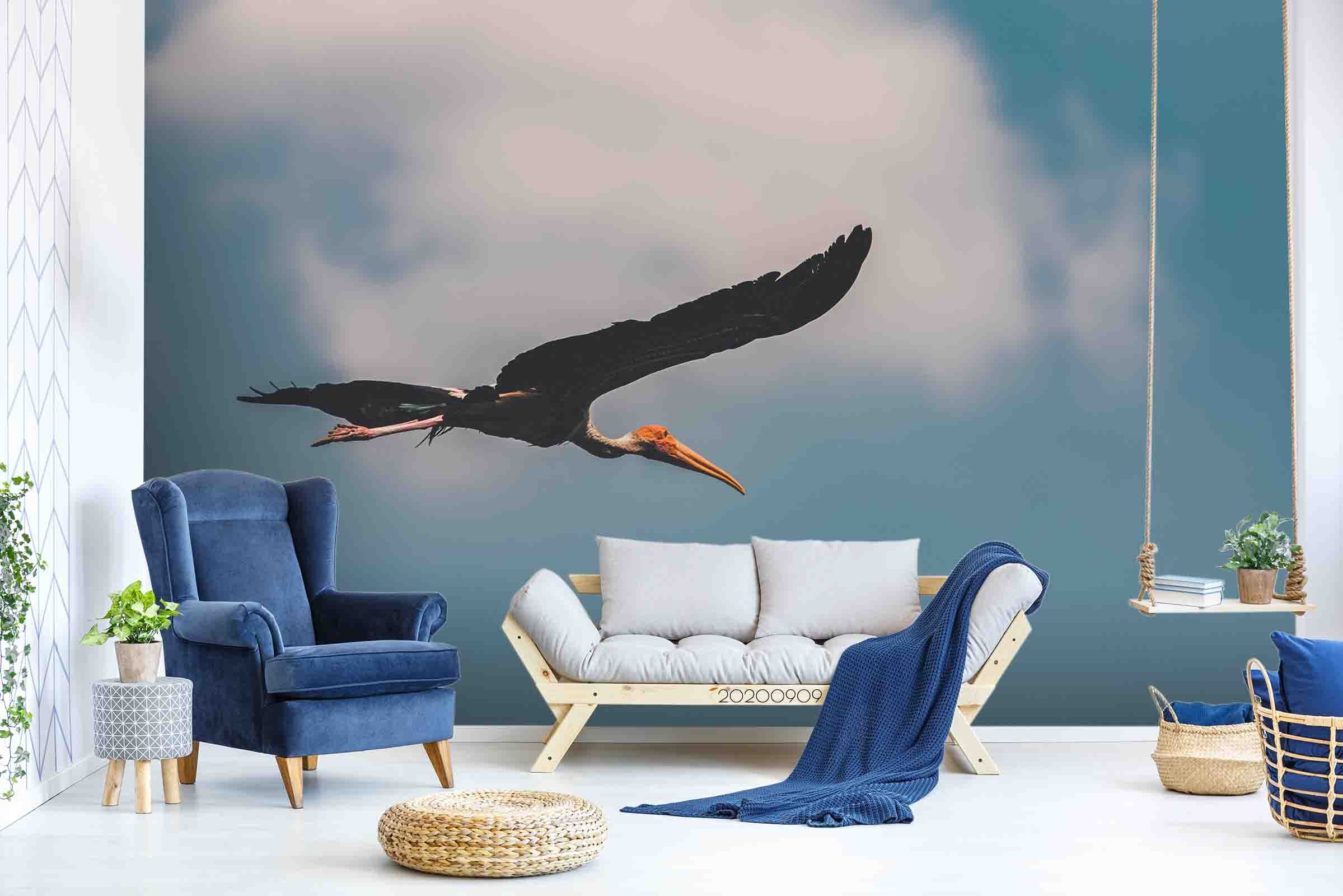 3D Blue Sky Bird Animal Wall Mural Wallpaper Lxl 311