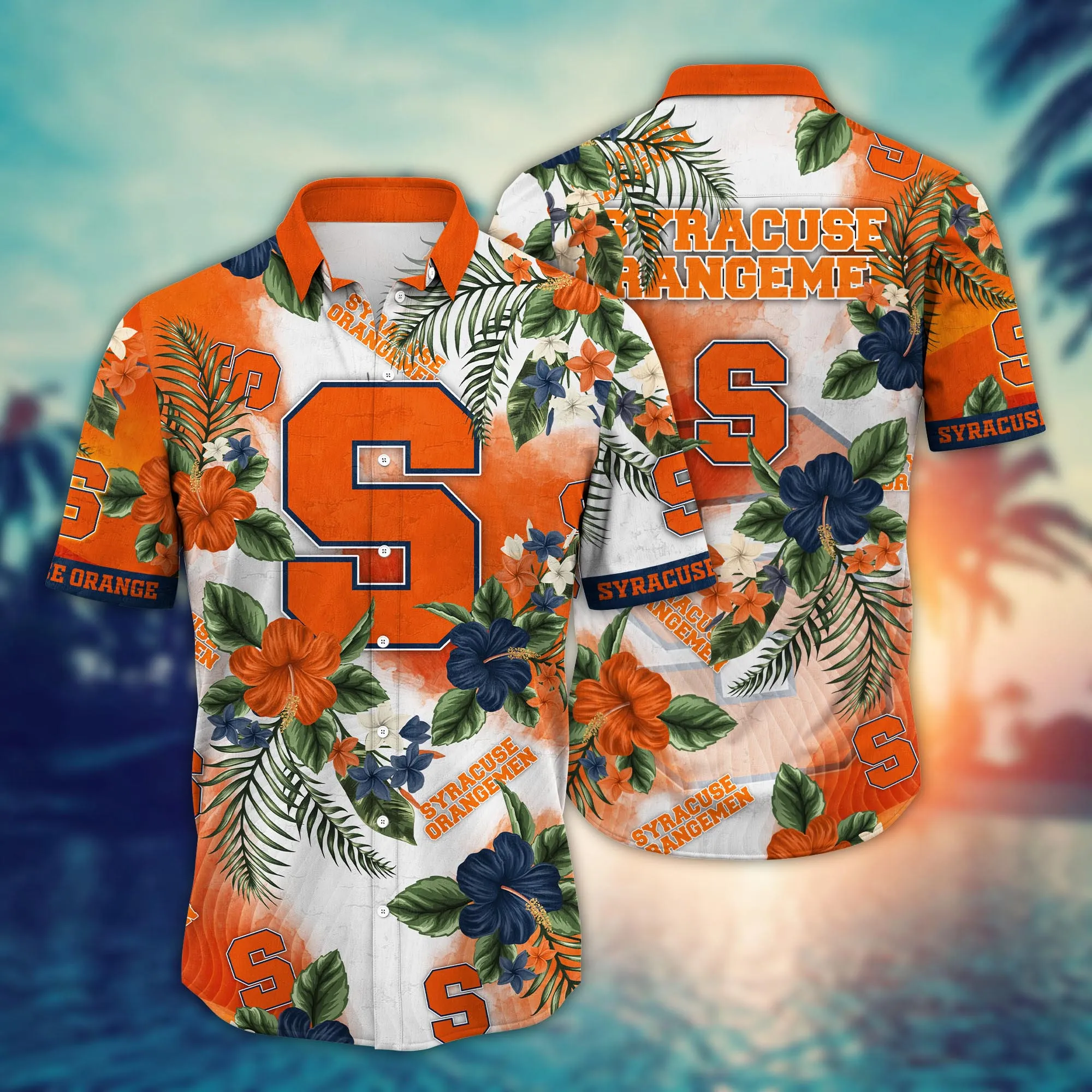 Syracuse Orange NCCA Hawaiian Shirt Warm Nightstime Aloha Shirt