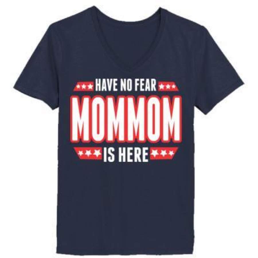 AGR Have No Fear Mommom Is Here – Ladies’ V-Neck T-Shirt